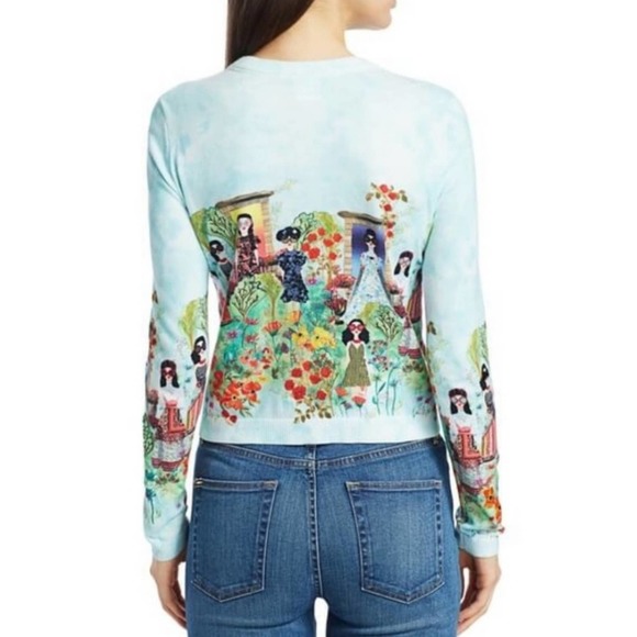 Alice + Olivia Ruthy Palace Knit Blue Cardigan - Picture 6 of 15